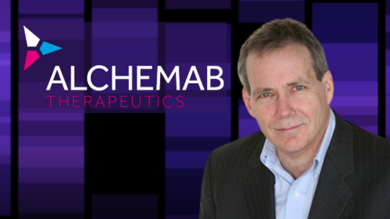 Image of Douglas A. Treco and the Alchemab Therapeutics logo