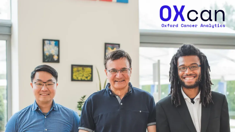 Pictured left to right: Peter Jianrui Liu, CEO; Brad Wilson, Chairman; Andreas Halner, President and COO, Oxford Cancer Analytics