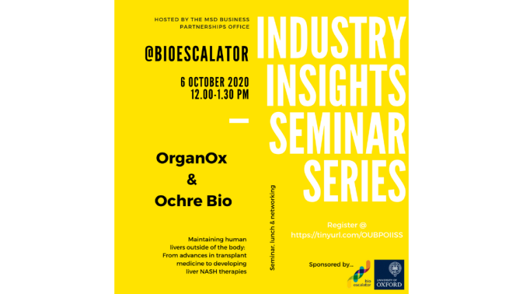 This image is advertising the October 2020 Industry Insights Seminar Series