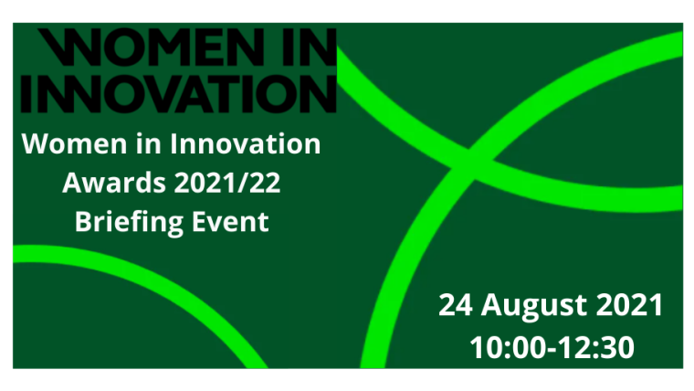 Women in Innovation Awards 2021/22 Briefing Event Flyer
